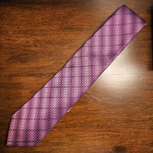 Perry Ellis Purple Checkered Men's Tie